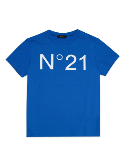 Shop N°21 Blue Cotton T-shirt