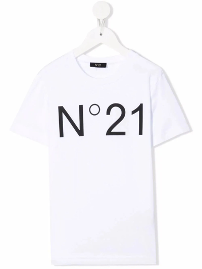 Shop N°21 Optical White Cotton T-shirt In Bianco