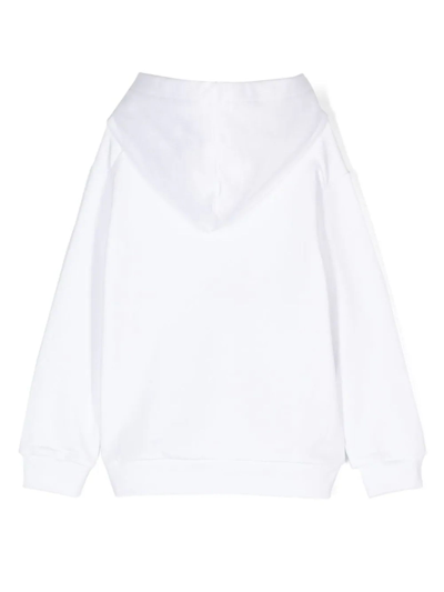 Shop Marni White Cotton Hoodie In Bianco