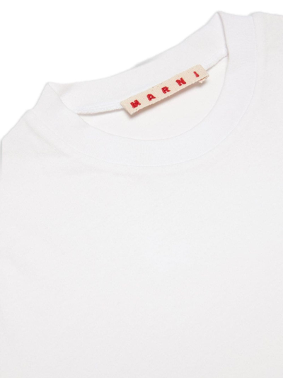 Shop Marni White Cotton T-shirt In Bianco