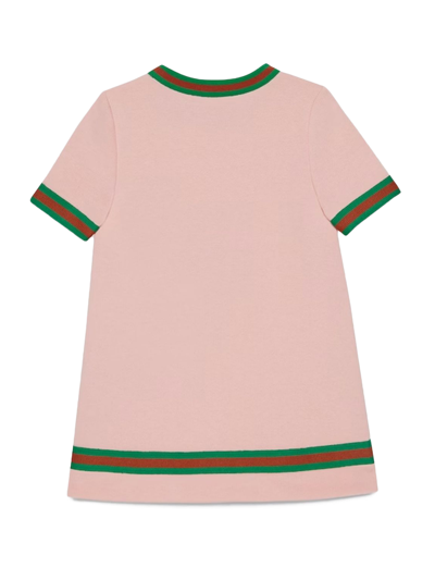 Shop Gucci Childrens Cotton Jersey Dress In Rosa