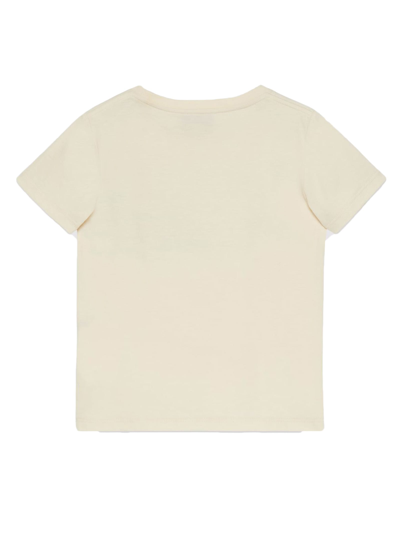 Shop Gucci Off White Cotton Jersey T-shirt In Bianco