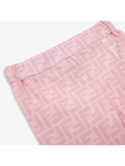 Shop Fendi Pink Jersey Junior Leggings In Rosa