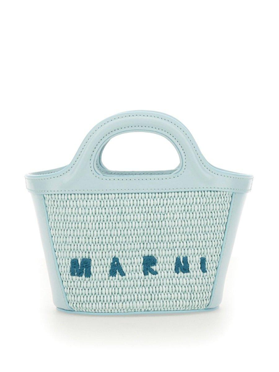 Shop Marni Tropicalia Logo Embroidered Micro Tote Bag