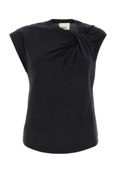 Shop Isabel Marant Nayda Knot-detailed T-shirt In Black