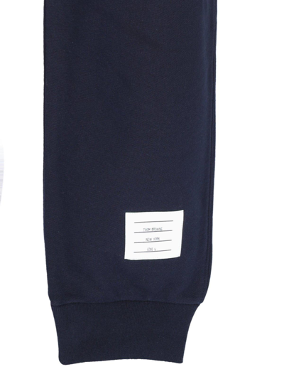 Shop Thom Browne 4-bar Stripe Detailed Sweatpants In Navy