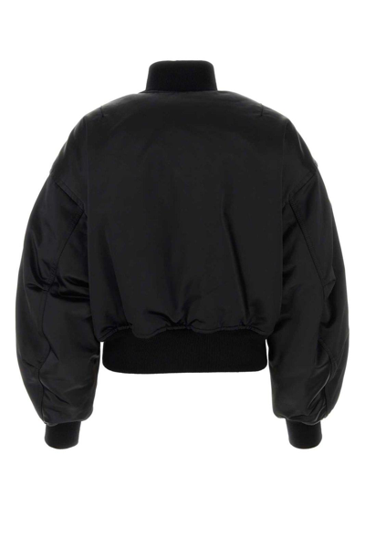 Shop Alexander Wang High Shine Padded Bomber Jacket In Black