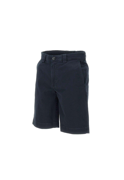 Shop Woolrich Straight-leg Chino Shorts In Navy
