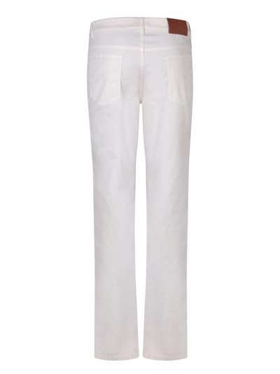 Shop Brunello Cucinelli Mid-rise Straight Leg Trousers In White