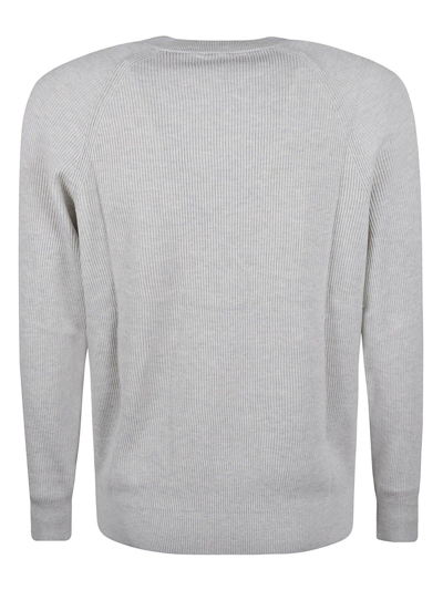 Shop Brunello Cucinelli Ribbed Crewneck Sweater In Grey