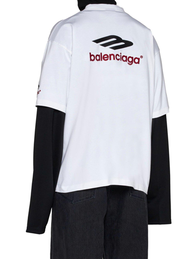 Shop Balenciaga 3b Icon Printed Large-fit T-shirt In White