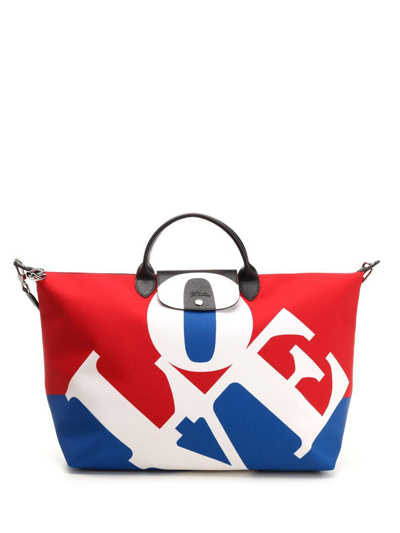 Shop Longchamp X Robert Indiana Travel Bag
