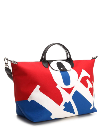 Shop Longchamp X Robert Indiana Travel Bag
