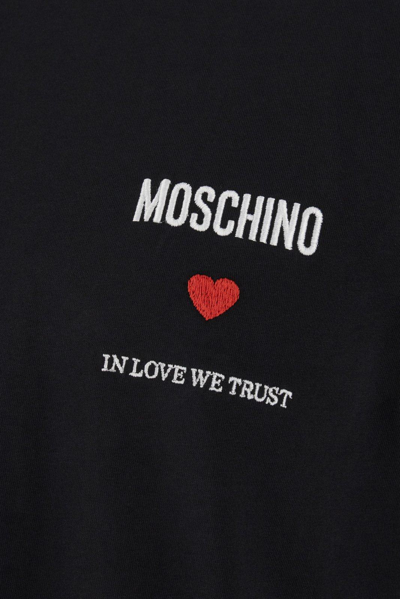Shop Moschino Logo Printed Crewneck T-shirt