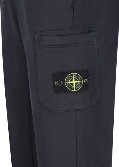 Shop Stone Island Compass Patch Track Pants In Navy Blue