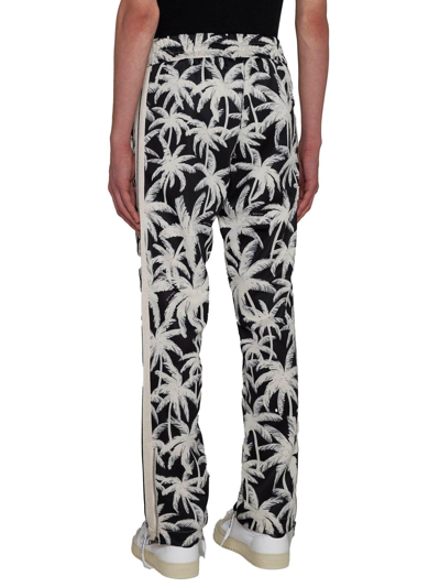 Shop Palm Angels Palm-printed Elasticated Waist Track Pants In Black