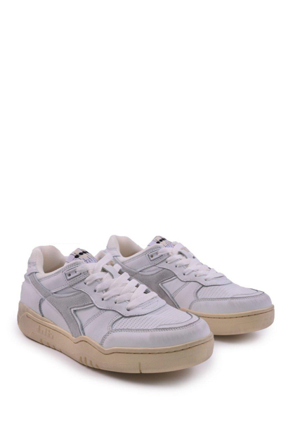 Shop Diadora Panelled Lace-up Sneakers In Bianco