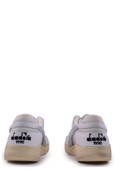 Shop Diadora Panelled Lace-up Sneakers In Bianco