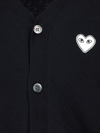 Shop Comme Des Garçons Play Logo Cardigan In Black