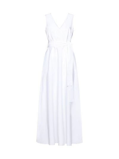 Shop P.a.r.o.s.h V-neck Sleeveless Maxi Dress In Bianco