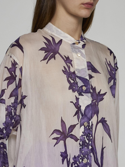 Shop Forte Forte Herbarium Cotton Blend Voile Shirt In Majestic