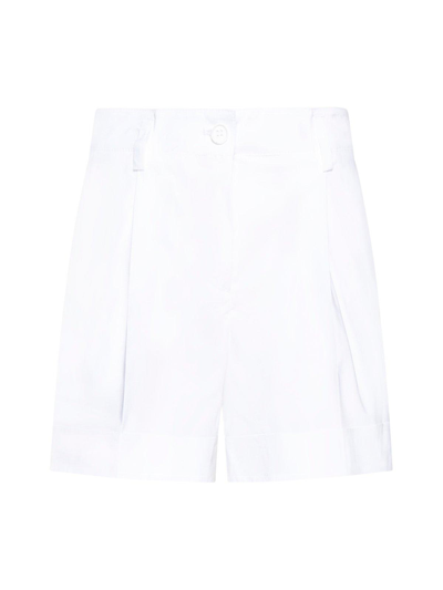 Shop P.a.r.o.s.h Turn-up Brim Shorts In Bianco