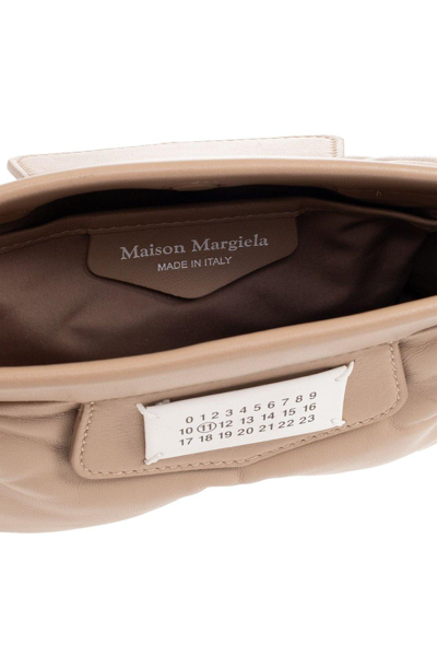 Shop Maison Margiela Glam Slam Quilted Mini Crossbody Bag In Beige