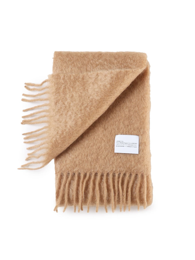 Shop Loewe Mohair And Wool Scarf In Camel