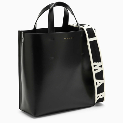 Shop Marni Black Leather Small Museo Tote Bag Women