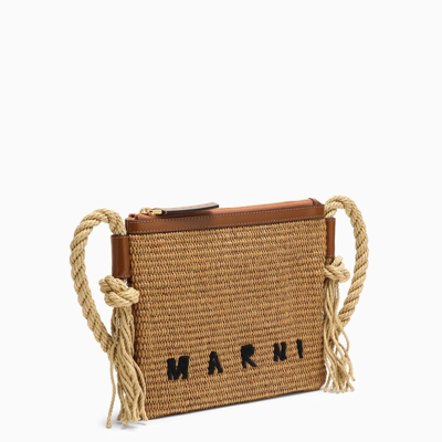 Shop Marni Marcel Beige Rope Shoulder Bag Women In Brown