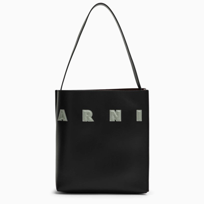Shop Marni Museum Hobo Bag Small Black Leather Women