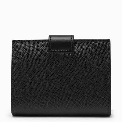 Shop Prada Black Leather Buttoned Wallet Women
