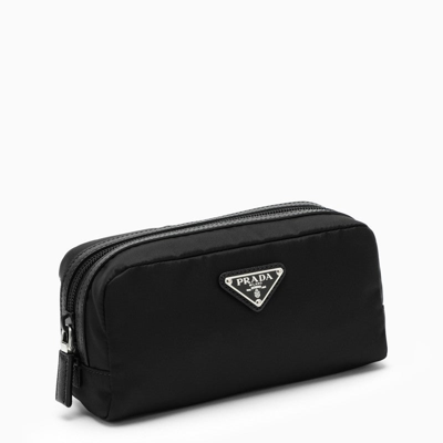 Shop Prada Black Re-nylon Beauty Case With Logo Men