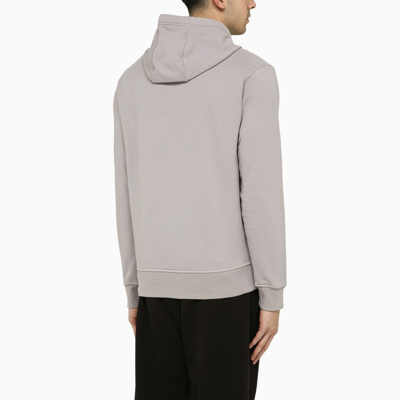 Shop Stone Island Light Grey Sweatshirt Hoodie With Logo Men In Gray