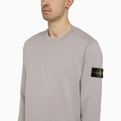 Shop Stone Island Light Grey Sweatshirt With Logo Men In Gray