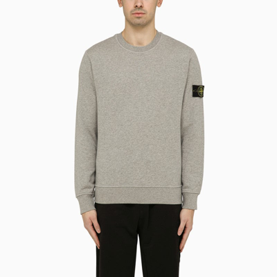 Shop Stone Island Melange Grey Sweatshirt With Logo Men In Gray