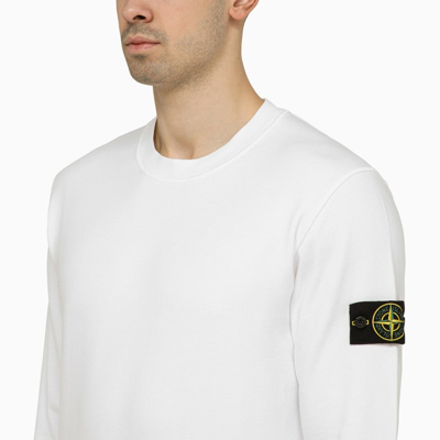 Shop Stone Island White Sweatshirt With Logo Men