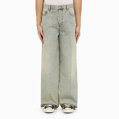 Shop Valentino Baggy/loose Jeans With V Detail Men In Blue