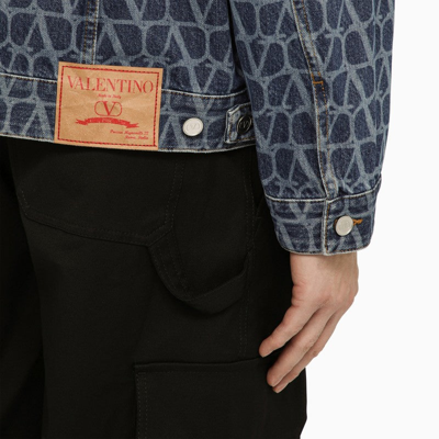 Shop Valentino Denim Jacket With Toile Iconographe Motif Men In Blue