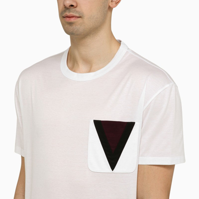 Shop Valentino White T-shirt With V Inlay Men