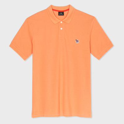 Shop Ps By Paul Smith Washed Orange Organic Cotton Zebra Polo Shirt