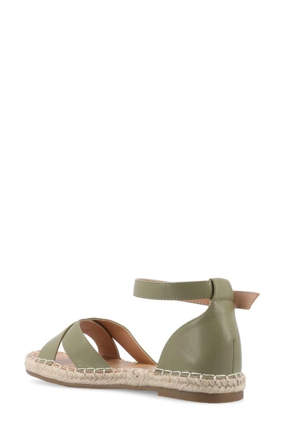 Journee Collection Lyddia Ankle Strap Espadrille Sandal In Green