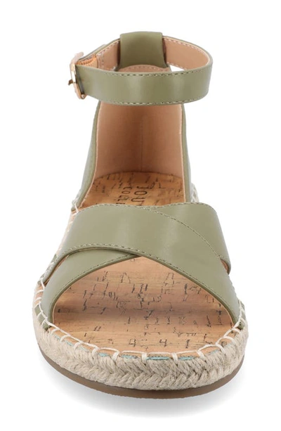 Journee Collection Lyddia Ankle Strap Espadrille Sandal In Green