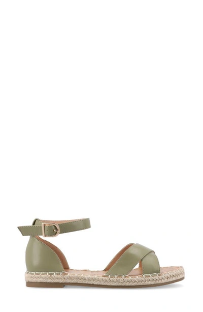 Journee Collection Lyddia Ankle Strap Espadrille Sandal In Green