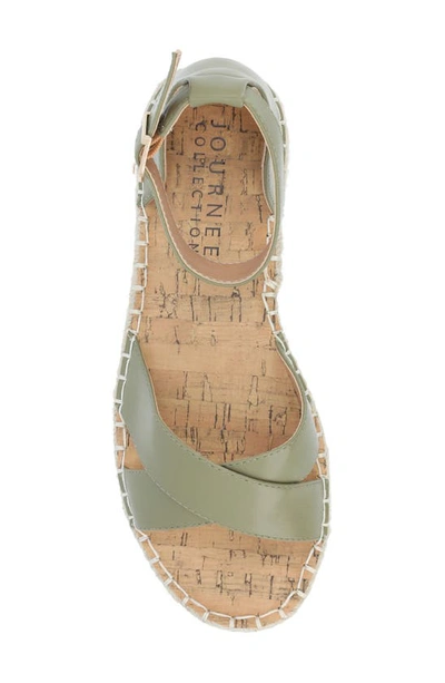 Journee Collection Lyddia Ankle Strap Espadrille Sandal In Green