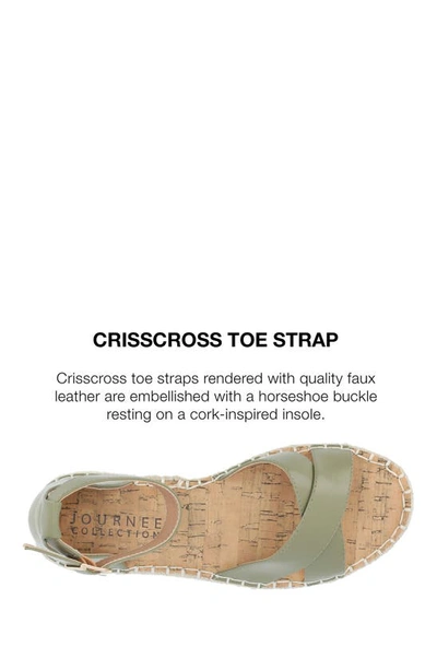 Journee Collection Lyddia Ankle Strap Espadrille Sandal In Green