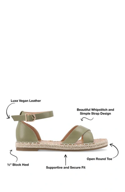Journee Collection Lyddia Ankle Strap Espadrille Sandal In Green