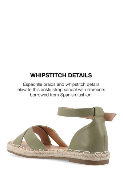 Journee Collection Lyddia Ankle Strap Espadrille Sandal In Green