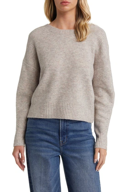 Shop Vigoss Mossy Twist Back Sweater In Oatmeal