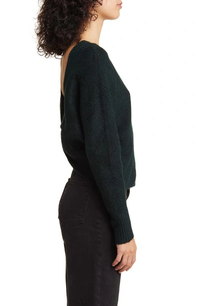 Shop Vigoss Mossy Twist Back Sweater In Jade